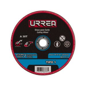 Disco abrasivo tipo 1 para acero inoxidable 4-1/2" x 1/16" Urrea AMSS04A