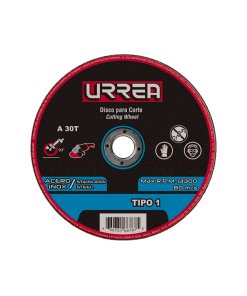 Disco abrasivo tipo 1 para acero inoxidable 9" x 5/64" Urrea AMSS09