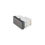 Interruptor sencillo acero inox de 1 módulo, línea Lisboa