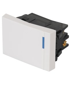 Interruptor Volteck Española 3 Vías 1.5 Módulos Blanco - Adaptabilidad en Instalaciones que Requieren Flexibilidad (Clave 47049)