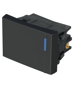 Interruptor sencillo Volteck 1.5 módulos línea Española color negro - Tecnología de conmutación ampliada para espacios exclusivos que maximiza área de contacto con estética europea refinada (Clave 47986)