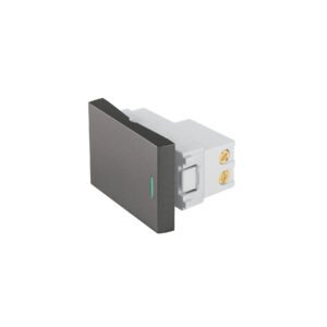 Interruptor sencillo acero inox de 1.5 módulos, línea Lisboa