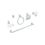 Juego de 6 accesorios para baño, cromo, FOSET AQUA