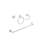 Juego de 4 accesorios para baño, cromo, FOSET AQUA