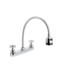 Mezcladora Fregadero 8', Cromo, Cuello Flexible, Cruceta, diseño práctico para fregaderos, clave 49819 - FOSET AQUA