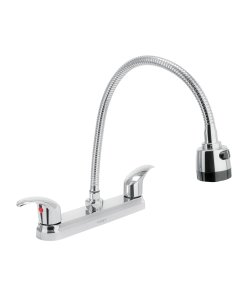 Mezcladora Fregadero 8', Cromo, Cuello Flexible, Palanca, flexible y duradera para fregaderos, clave 49820 - FOSET AQUA