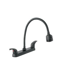 Mezcladora 8' para Fregadero, Flexible, Palanca, Negro, diseño moderno y funcional para fregaderos, clave 47917 - FOSET AQUA