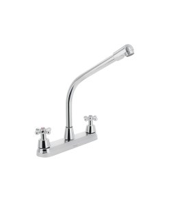 Mezcladora Fregadero 8', Cromo, Cuello Cobra, Cruceta, diseño moderno para fregaderos, clave 45626 - FOSET AQUA