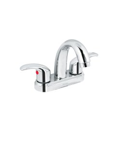 Mezcladora Lavabo 4', Cromo, Nariz Curva, Palanca, moderna y funcional para lavabo, clave 49693 - FOSET AQUA