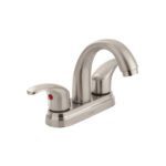 Mezcladora lavabo 4' satín, nariz curva, palanca, AQUA