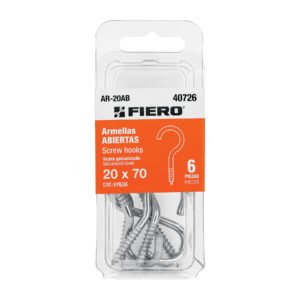 Blíster con 6 armellas abiertas de 20 x 70, FIERO