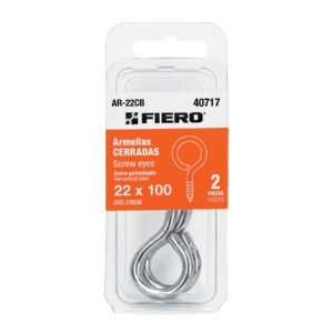Blíster con 2 armellas cerradas de 22 x 100, FIERO