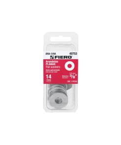 Blíster con 14 Arandelas Planas de 3/8', accesorio para conexiones fuertes, clave 40753 - Fiero