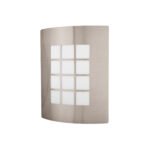 Arbotante decorativo cuerpo acero inox, lámpara no incluida