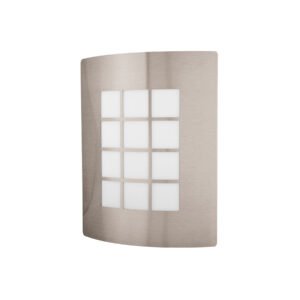 Arbotante decorativo cuerpo acero inox, lámpara no incluida