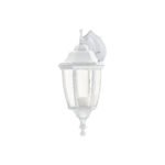 Arbotante tipo farol tradicional suspendido p/exterior, bco.