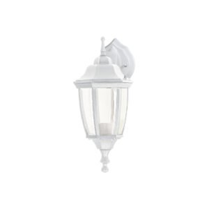 Arbotante tipo farol tradicional suspendido p/exterior, bco.