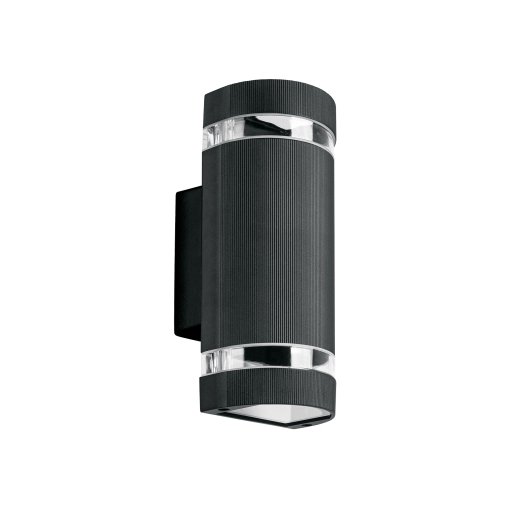 Arbotante Exterior Volteck con 2 Spots Negro - Tecnología de Montaje Flexible para Proyectos de Iluminación Exterior (Lámparas No Incluidas) (Clave 45408)