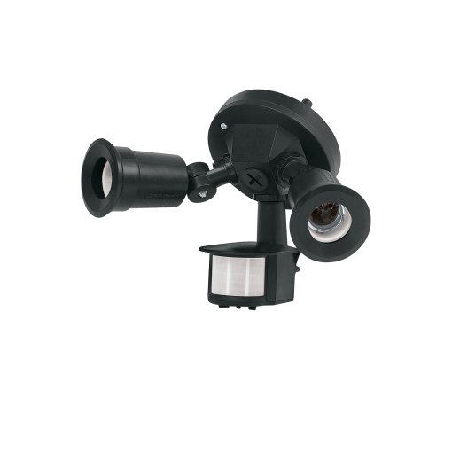 Arbotante Volteck Negro con Sensor de Movimiento - Tecnología de Detección Automática para Ahorro Energético en Áreas Exteriores (Lámparas No Incluidas) (Clave 47275)