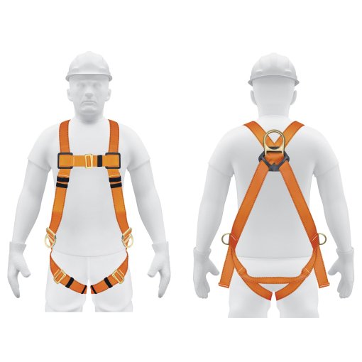 Arnés de Cuerpo Completo con 3 Anillos, Laterales, ANSI, Alta Seguridad en Trabajos de Altura, Truper Truper Clave 14439