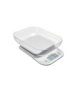 Báscula digital para cocina, con tazón, 5 kg, herramienta moderna y precisa para medir ingredientes, TRUPER, clave 102421.
