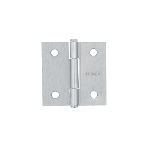 Bisagra cuadrada 2', acero satinado, cabeza plana, HERMEX