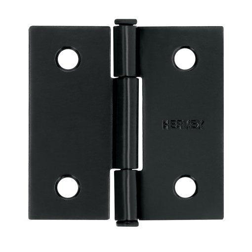 Bisagra cuadrada 2', acero negro mate, cabeza plana, HERMEX