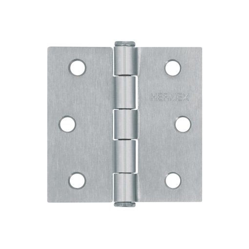 Bisagra cuadrada 2-1/2', acero satinado, cabeza plana HERMEX