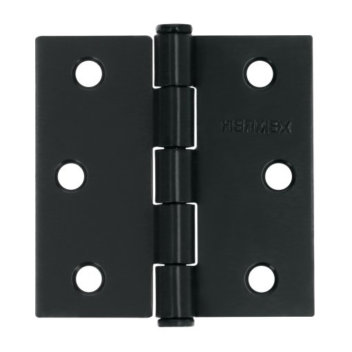 Bisagra cuadrada 2-1/2', acero negro mate, cabeza plana
