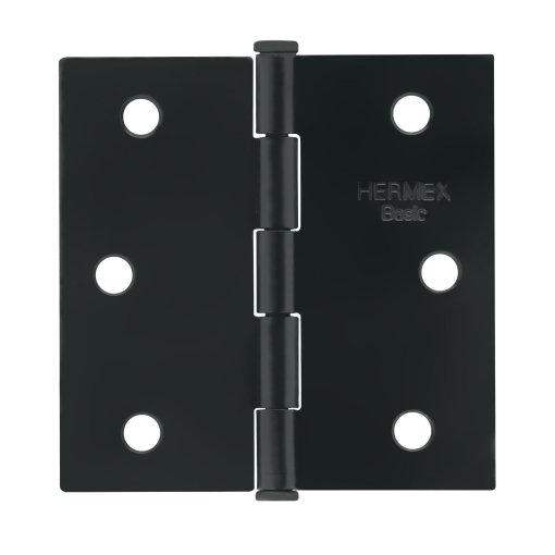 Bisagra cuadrada 2-1/2', acero negro mate cabeza plana BASIC