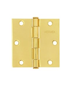 Bisagra Cuadrada 3-1/2', Latonado, Cabeza Plana, Funcionalidad y Estilo Compacto, Marca Hermex, Clave 43238