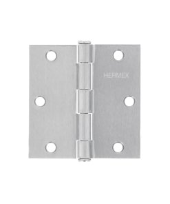 Bisagra Cuadrada 3-1/2', Satinado, Cabeza Plana, Funcionalidad y Estilo Compacto, Marca Hermex, Clave 43262