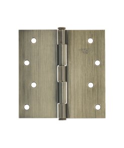 Bisagra Cuadrada de 4', Latón Antiguo, Cabeza Plana, Alta Durabilidad para Instalaciones, Clave 25105, BASIC HERMEX