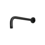 Brazo recto con chapetón para regadera, 30 cm, negro mate