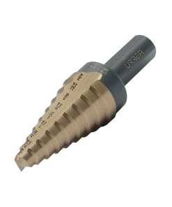Broca escalonada con doble estría #4, 1/4" a 3/4" zanco 3 planos Urrea BME4