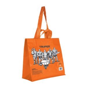 Bolsa ecológica naranja de 40 x 40 cm, bolsa reutilizable ecológica, uso práctico, Truper clave 66082.