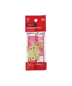 Bolsa con 2 Bisagras Rectangulares de 1-1/2' Acero Latonado, Alta Durabilidad y Estilo para Instalaciones, Clave 43206, HERMEX
