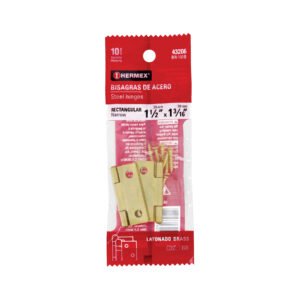 Bolsa 2 bisagras rectangulares 1-1/2x1-3/16', acero latonado
