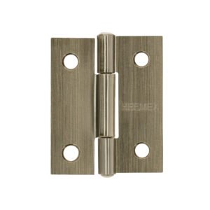 Bisagra rectangular 1-1/2 x 1-3/16', latón antiguo, HERMEX
