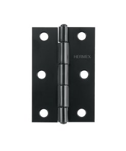 Bisagra Rectangular de 2-1/2' Negra, Resistencia Alta para Conexiones de Puertas, Clave 45635, HERMEX