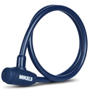 Cable candado con llaves, color azul marino (1 mt)  MIKELS C-121M