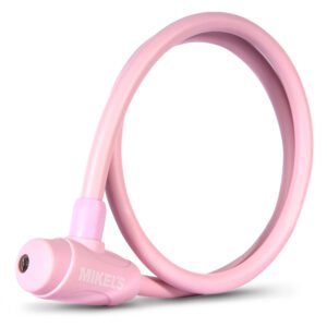 Cable candado con llaves, color rosa (1 mt) MIKELS C-121R
