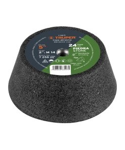 Copa Desbaste TRUPER 5" Grano 24 - Eje M14 para desbaste inicial en proyectos industriales (Clave 13791)