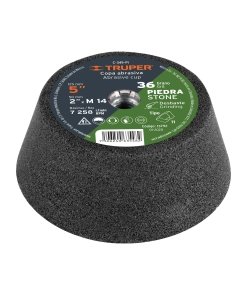 Copa Desbaste TRUPER 5" Grano 36 - Eje M14 para uso continuo en entornos profesionales (Clave 13792)
