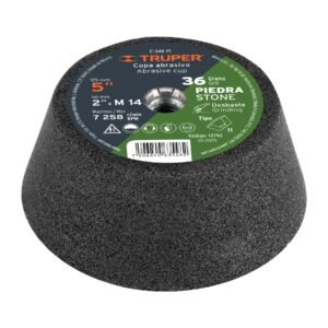 Copa desbaste de piedra 5' grano 36, eje M14, TRUPER