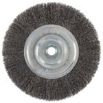 Carda circular ondulada alambre delgado 6" x 0.30 con rosca M14 Foy C316