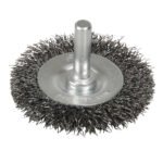 Carda copa ondulada alambre delgado 3" x 0.30 con zanco 1/4" Foy C332