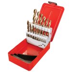 Juego de brocas con cobalto de acero de alta velocidad zanco recto, 15 piezas Urrea C5115