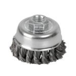 Carda copa trenzada alambre delgado 3" x 0.35 mm con rosca 5/8" Surtek C512
