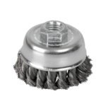 Carda copa trenzada alambre delgado 5" x 0.35 mm con rosca M14 Surtek C517